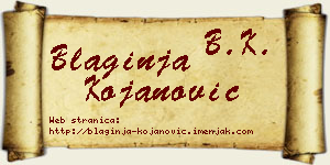 Blaginja Kojanović vizit kartica